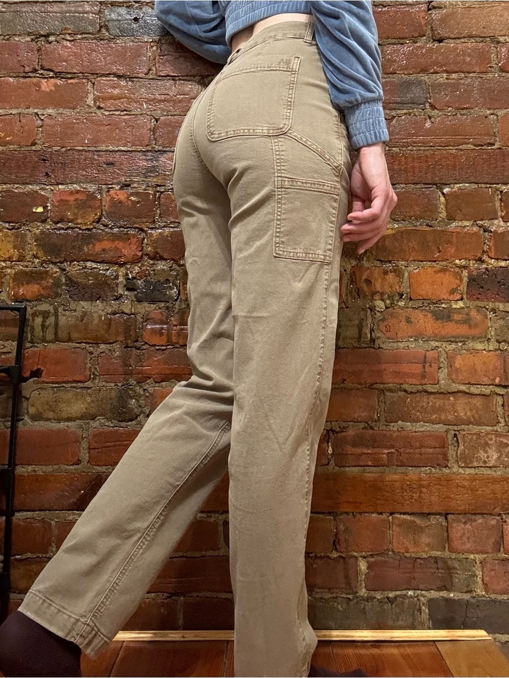 American Eagle Outfitters Straight Leg Utility Pants in Khaki